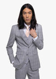 LIGHT GRAY PLAID SUIT